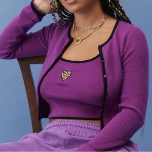 UO Fine Gauge Cardigan & Cami Twin Set